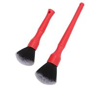 Keenso 2 Pcs Car Wash Brush, Soft Multi Purpose Automotive Cleaning Brush Universal for Auto (Red)