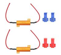 Keenso 2 Pcs LED Decoder Adapter, 50W 8ohm Wirewound Load Resistor Decoder Fix LED Bulbs Hyper Flash Turn Signal Blinker