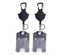 Keenso 2 Pcs Retractable Badge Holder, Steel Wire Rope Badge Reel Keychain, Anti Lost ID Card Holder for Travel Work Outdoor