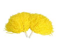 Keenso 2 x Cheerleading Pompoms 8 Colours Cheerleading Girls Special for Kindergarten Dance Accessories Cheer Poms Activities for Children Style Straight Handle (Yellow)