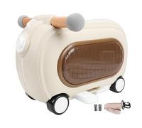Keenso 20L Ride On Suitcase,Kid Suitcase with Muisc Lights for Travel (Beige)