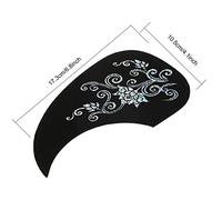 Keenso 2Pcs Acoustic Guitar Pickguard, Comma Shape Pickguard Pick Guard Sticker for Acoustic Guitar Accessory Pick Guards (silver flower vine)