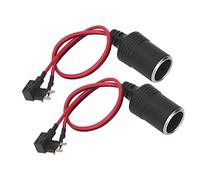 Keenso 2pcs Cigarette Lighter Socket, DC 12V 24V 8A Female Connector with 30cm Cable, for Car Motorcycle Boat Truck ATV RV
