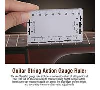 Keenso 2Pcs Guitar Gauge Ruler Tools, High Strength String Action Gauge Ruler Measuring Tools for Guitar Bass Instrument Accessories