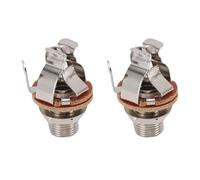 Keenso 2PCS Guitar Output Jack, Brass Mono Connector, Secure Connection Noise Reduction, Compatible with 1/4 Inch Electric Instruments (Silver)