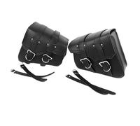 Keenso 2PCS Motorcycle Bag, Motorcycle Saddle Bag Black PU Leather Large Capacity Waterproof Swingarm Bag for Motorbikes