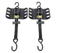 Keenso 2PCS Retractable Truck Bed Ratchet Straps, 1500lb Capacity Self Retracting Tie Down Straps with Boxlink Plates and Dual Screw Bracket, for Securing Boats Motorcycles Bikes