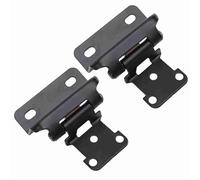 Keenso 2Pcs Self Closing Cabinet Hinge 1/2in Semi Wrap Overlay Hinge Semi Wrap Cupboard Overlay Cabinet Enhanced Safety Steel for Kitchen Bathroom RV Boat Campervan (Black)