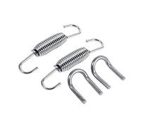 Keenso 2x Motorcycle Exhaust Pipe Spring, Exhaust System Fully Rotatable Mounting Springs Stainless Steel