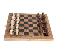 Keenso 3 in 1 Multi Functional Folding Wooden Chess Set, Educational Board Game with Storage Compartment for Kids and Adults Travel School