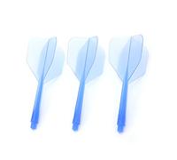 Keenso 3 Pcs Integrated Transparent Dart Shaft and Flights for Standard Shape, Anti Break, Suitable for 2BA Thread Diameter Dart Barrels (Blue)
