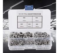 Keenso 304 Stainless Steel 700 PCs Out Tooth Washing Machine Kit for M3-M8, Durable Outer Washing Kit, 304 Stainless Steel Machine for Industrial Devices