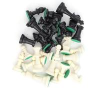 Keenso 32 Plastic Chess Pieces Set Complete Chessmen Set 64mm or 75mm King with Felted Bases Smooth Grip Black and White for Board Game Replacement Home School Club Players (Large king height 77mm)