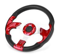 Keenso 320mm Racing Car Steering Wheel, Aluminum PVC Material Anti Rust Durable, Light Weight Comfortable Grip, Universal Fit for Most Vehicles with Horn Button