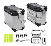Keenso 35L Hard Saddlebags for Motorcycles (Silver)