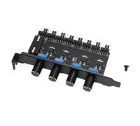 Keenso 4-Knob PC Fan Splitter 72W PCI Bracket Cooling Fan Speed Controller, Adjustable Knob Lowering Temperature, Suitable for Many PC Chassis
