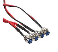 Keenso 4 Pcs 12v LED Warning Light Indicator Lamp Car Van Boat Indicator Light Pilot Dash Bulbs Directional Lamp, 8mm(Blue)
