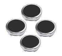 Keenso 4 Pcs Wheel Rim Hub Center Cover, Car Wheel Centre Cap Cover Water Proof Aluminium Alloy Scratch Prevention Replacement for 500 (Black Silver)