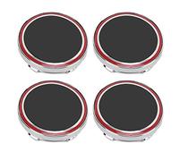 Keenso 4 Pcs Wheel Rim Hub Center Cover, Car Wheel Centre Cap Cover Water Proof Aluminium Alloy Scratch Prevention Replacement for 500 (Black Red)