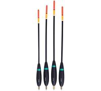 Keenso 4pcs Fishing Floats, Balsa Wood Vertical Floater Copper Head with Fishing Float Bobber Bite Indicator fish float