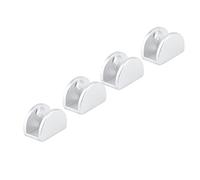 Keenso 4Pcs Glass Clamp Holder - Sturdy & Durable Space Aluminum - Easy Installation for 5-8mm/6-10mm Thick Glass (Semi-Round Trumpet [clamp 5mm-8mm])
