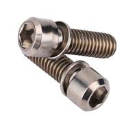 Keenso 4Pcs M6x18mm Alloy Bike Disc Brake Clamp Bolts for Fixing, Crank Locking, and Headset Stem with Gasket (M6x18 with spacer)