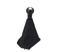 Keenso 5 Speed Car Gear Shift Stick Knob Gearstick Gaiter Boot Kit - Gear Shift Boot and Car Shift Knob Gaiter Black Leather for 207 307 308 607 608 C3 C4 C5