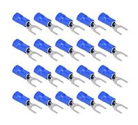 Keenso 50pcs Blue Fork Connections Isolated Spades and Type Wire Connection 12-10awg Cable Crap
