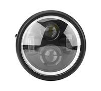 Keenso 6.5" Round Motorcycle LED Headlight Head Lamp, 12V Motorcycle Headlight Lamp Bulb Projector, Round LED Headlight with White Halo Angel Eye for Sportster Cafe Racer Bobber