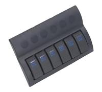Keenso 6 Gangs Blue LED Electrical Switch Switch Control for Boot RV DC12V 24 V with Overload Protection, ABS Material, IP65, Marine Use