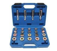 Keenso 64pcs Oil Pan Thread Repair Kit Steel Sump Gearbox Drain Plug Tool Set M13 M15 M17 M20 for Cars and Light Commercial Vehicles Thread Repair and Plug Replacement