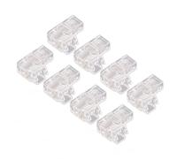 Keenso 8pcs 2 Pin 5mm COB LED Strip Light Connectors, Solderless Gapless L Shaped Transparent Light Strip Extension Connectors, Applicable to Plastic and Steel LED COB