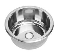 Keenso 9 Inch Round RV Sink, 304 Stainless Steel Mirror Polished Scratch Resistant Single Bowl, with 40mm Drain Hole, for RV Boat Kitchen