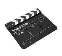 Keenso Acrylic Clapperboard Director Film Camera Photography Tool Editing Role Play 30x25cm White Stripe Black Board (blackboard with white stripes)