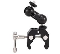 Keenso Adjustable Clamp Ball Head Adapter Mount - Sturdy and Lightweight Magic Arm Mount for Cameras - Useful and Easy to Use - Aluminium Alloy/Black/1/4'' Screw - Suitable for Various Accessories