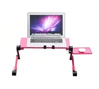 Keenso Adjustable Laptop Support with Double Fan Cooling Light Mouse and Portable Office Office. (Rose Red)