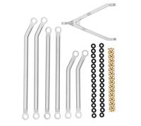 Keenso Aluminum Alloy High Performance RC Chassis Rod Kit Upgrade for Axial SCX24 AXI00005 1/24 Car, Rustproof Direct Replacement for Fans (Silver)
