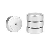 Keenso Aluminum Alloy Shock Absorber Amplifier Feet for Real Surrounding Sound, 4PCs 30 * 10 Mm Amplifier Cushion Feet for Speakers (Silver)