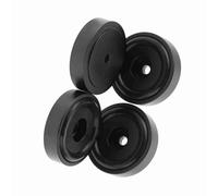 Keenso Amplifier Pad Aluminium Alloy Amplifier Feet 40 X 10mm Anodized Sandblasted 4PCS Shock Absorbing Detachable Rubber Ring for Speaker Stand Home (Black)