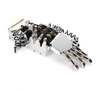 Keenso Analog Servo 5 Fingers Manipulator Robot Hand Kit for Development, 1/1 Scale on the Right Mechanical Hand for Robotics Enthusiasts, Metalblack