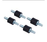 Keenso Anti-Vibration Rubber Isolator Mounts, 4PCS Double Screw Studs, Rubber Bobbins, M4 10x10, for Car Boat, Industrial Machinery, Motorcycle, Generator