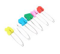 Keenso Assorted Color Diaper Pins Stainless Steel Safety Locking Cloth Nappy Pins for Baby Adult Diapers, Plastic Safety Locks, 12 Pack (6 Colorful Animal Head pins)