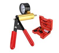 Keenso Auto Hand Held Vacuum Pump Pressure Tester Kit, Alloy ABS Brake Bleeder Tool with Multiple Interfaces, Storage Case, Transparent Hoses for Vehicle Vacuum and Brake Testing