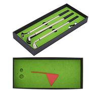 Keenso Bag Pen Set, Mini Desk Games Box Green Driving Range with Club Pens Balls Flag Gift Desktop Decor golfgolf Pen Set