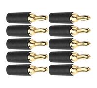 Keenso Banana Plug -in -Plug Accessors KIT 2.5 Mm with an Explosion proof Design, 10 Gold plated Brass Welding Pieces for Maximum Signal Transmission Efficiency, Suitable for Electronic Fans (Black)