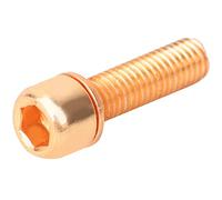 Keenso Bicycle Stem Screw, 6Pcs Titanium-Plated Gold, Bike Riser Screw, Fasteners, For Mountain Bikes, Road Bikes, BMX, and Urban Cycling