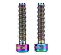 Keenso Bike Brake Lever Screws, 2pcs M5x25 mm Titanium Alloy Bike Brake Stem Screws for Mountain Bicycle, Cycling Brake Accessories (Multi-Color)