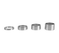 Keenso Bike Headset Spacer, 4Pcs Aluminium Alloy Bicycle Stem Headset Spacers Fit 28.6mm Bicycle Front Stem Fork (Silver)