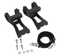 Keenso Bike Pedal Straps, Bike Toe Clips with Straps Adjustable Toe Clips with Strap Belts Cycling Road Mountain for Bicycle Pedal