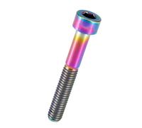 Keenso Bike Stem Bolt, 40 Sizes Universal Titanium M6 Thread Bicycle Headset Bike Stem 30/35/40/50 Long Screw Bicycle Accessory(M6x40-Colorful)